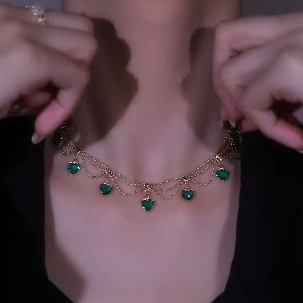 Lively® Colliers Collier "Cœur d'Emeraude"  | Lively®